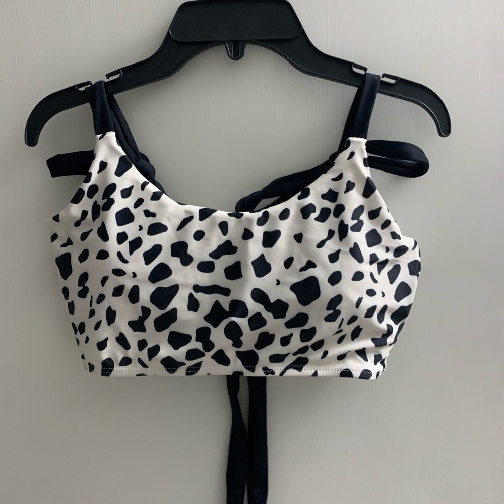 COW PRINT BIKINI TOP